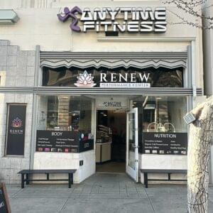 Wellness cafe counter with smoothies and juices at Renew Pasadena