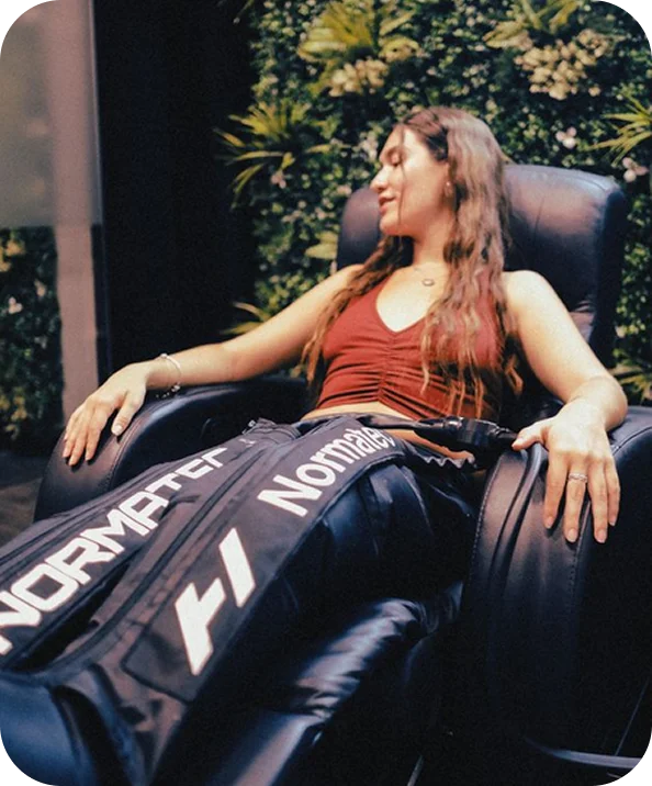 Normatec compression therapy boots session at Renew Performance Center